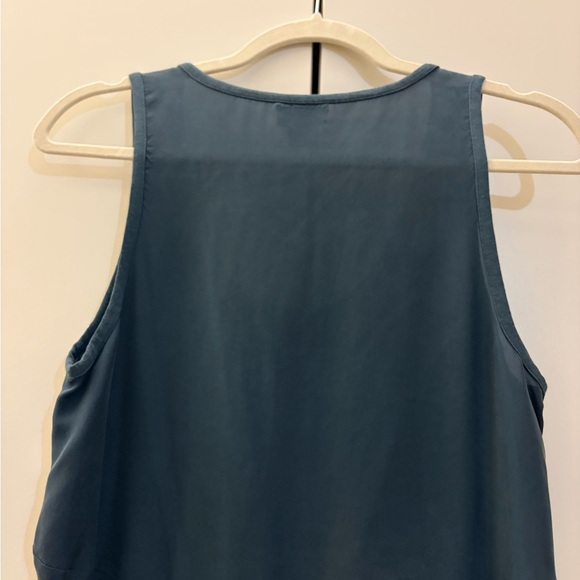 Club Monaco Women’s Sleeveless Blue Silk High-Low Dress Size 00 - Picture 6 of 6
